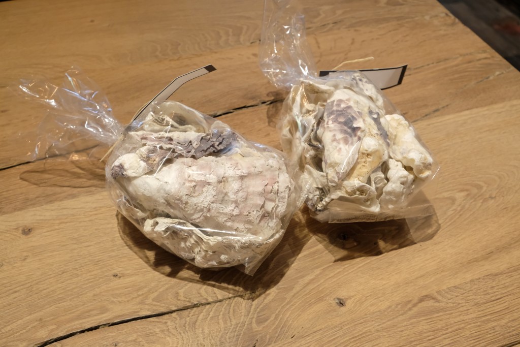 Tasche mit Austernschalen